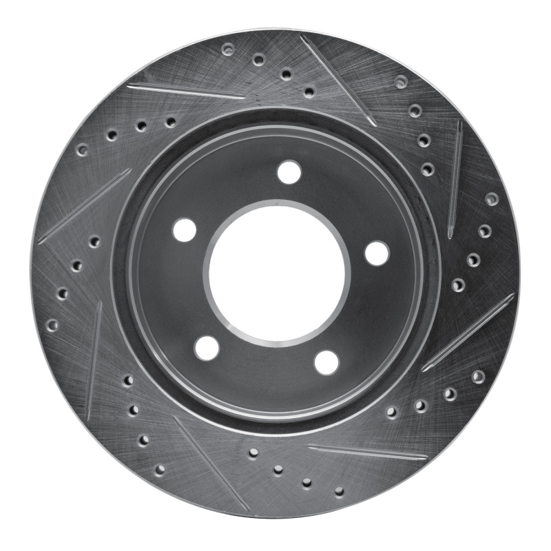 Ford F-150 Brake Rotor (1) - Front Left - R1 Concepts - Drilled & Slotted - Silver - `97-`04
